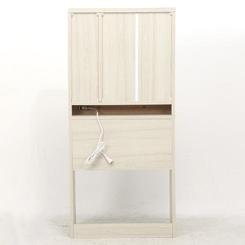 【新品・送料無料】メルル ドレッサー(三面鏡) スツール付き ホワイト 木目調