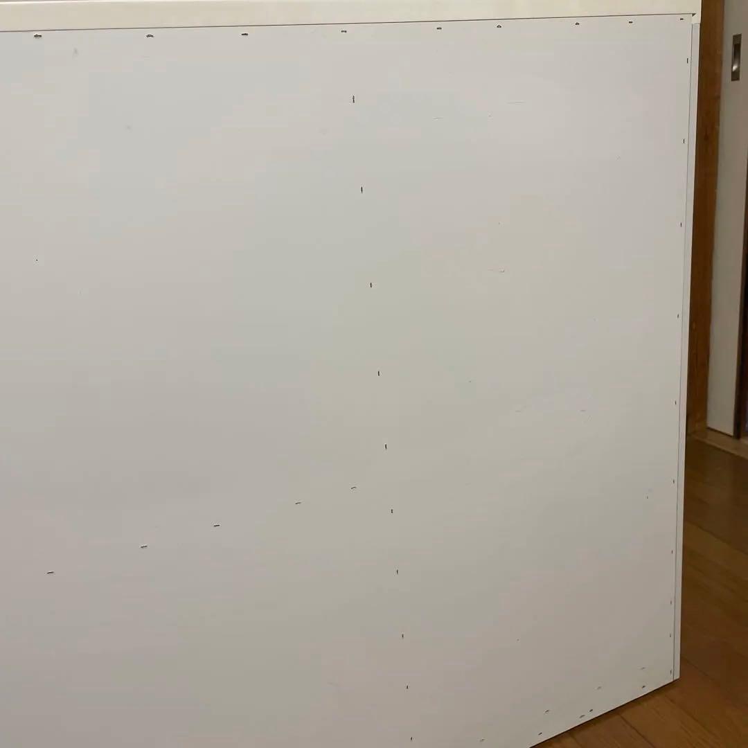 ホワイト引き出し式食器棚