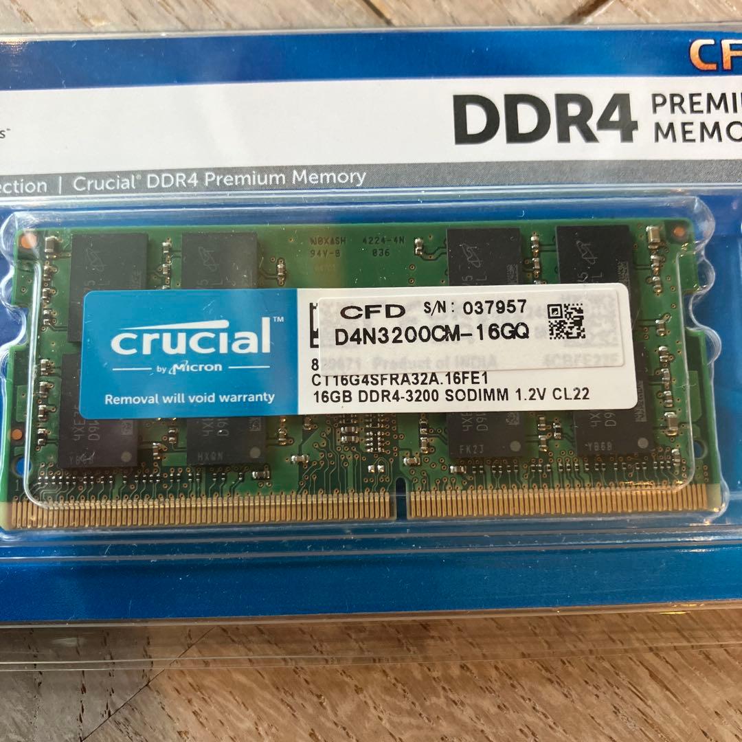 Crucial 16GB DDR4-3200ノートPC用メモリ
