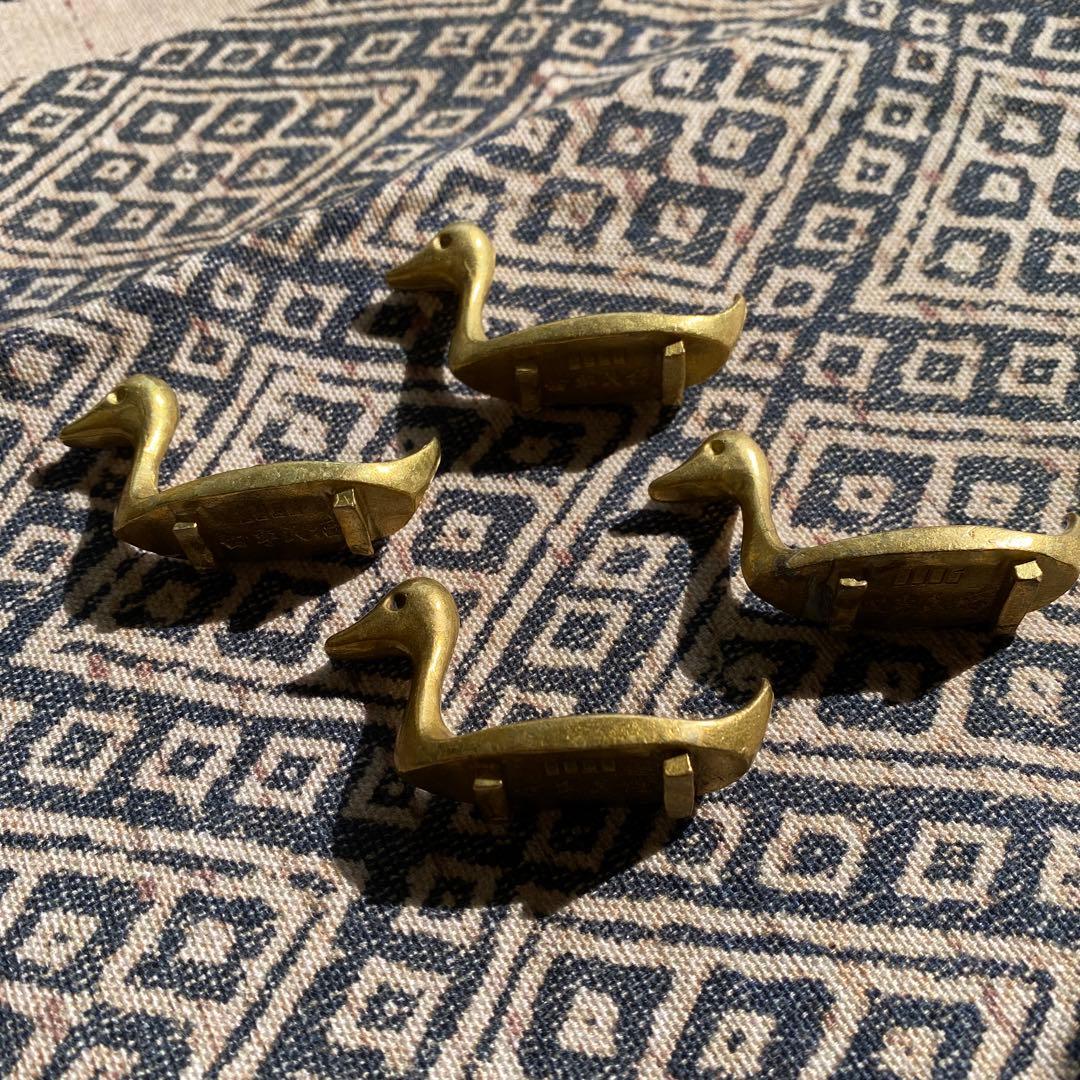 アヒル箸立て　銅製