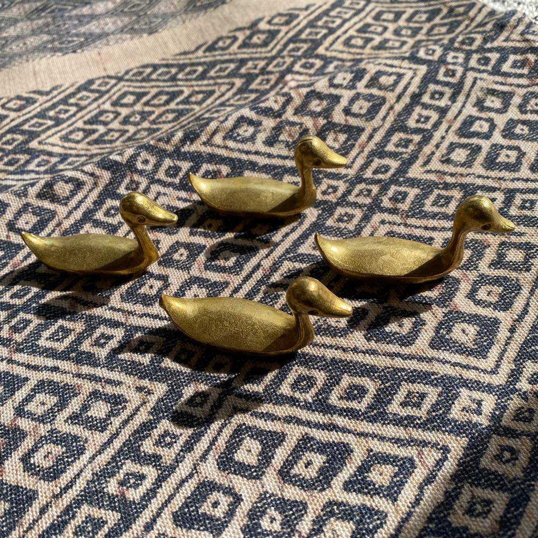 アヒル箸立て　銅製