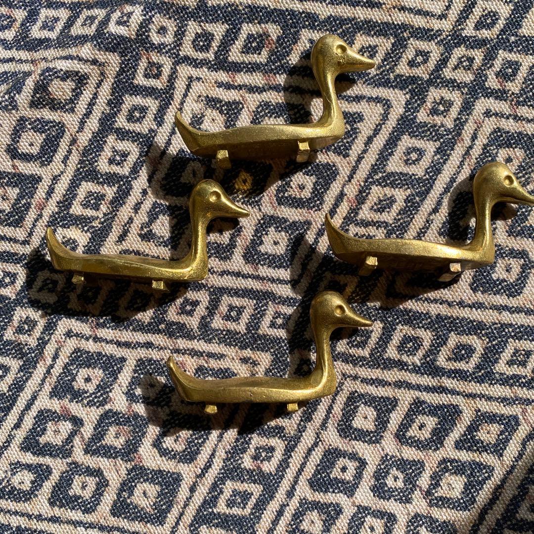 アヒル箸立て　銅製