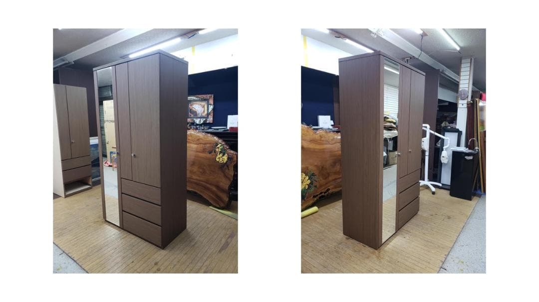 ｃ33　美品ニトリ製　マルチタンス　クエスＴ　ミラー付きワードロープ