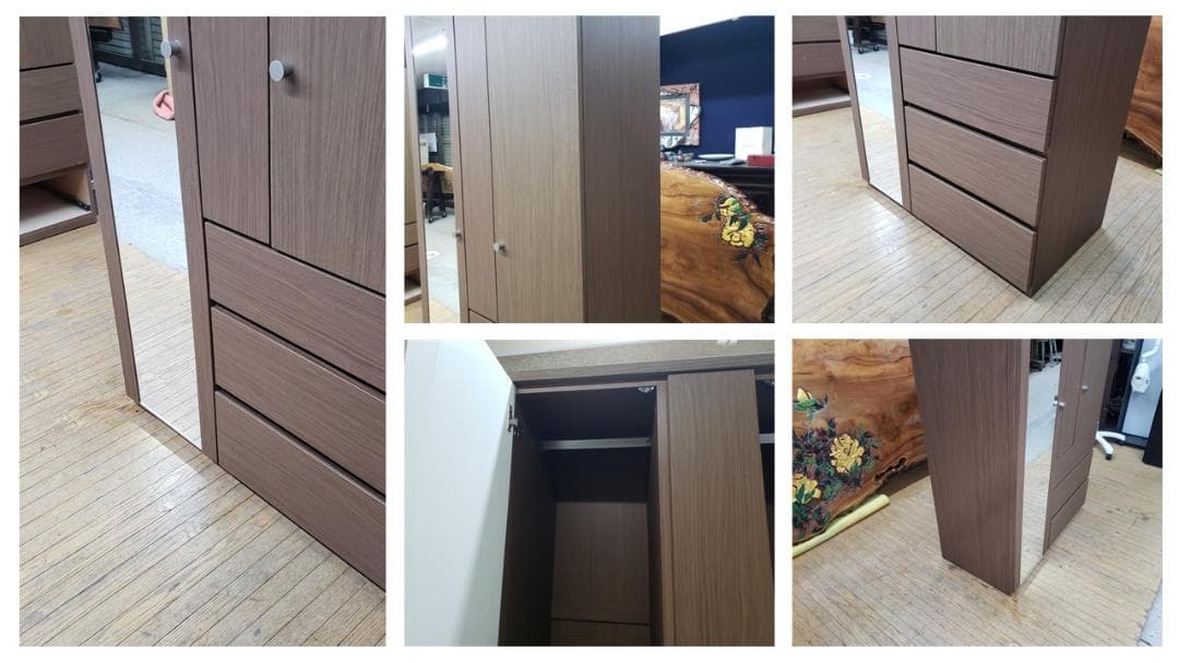 ｃ33　美品ニトリ製　マルチタンス　クエスＴ　ミラー付きワードロープ