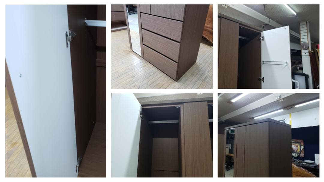 ｃ33　美品ニトリ製　マルチタンス　クエスＴ　ミラー付きワードロープ