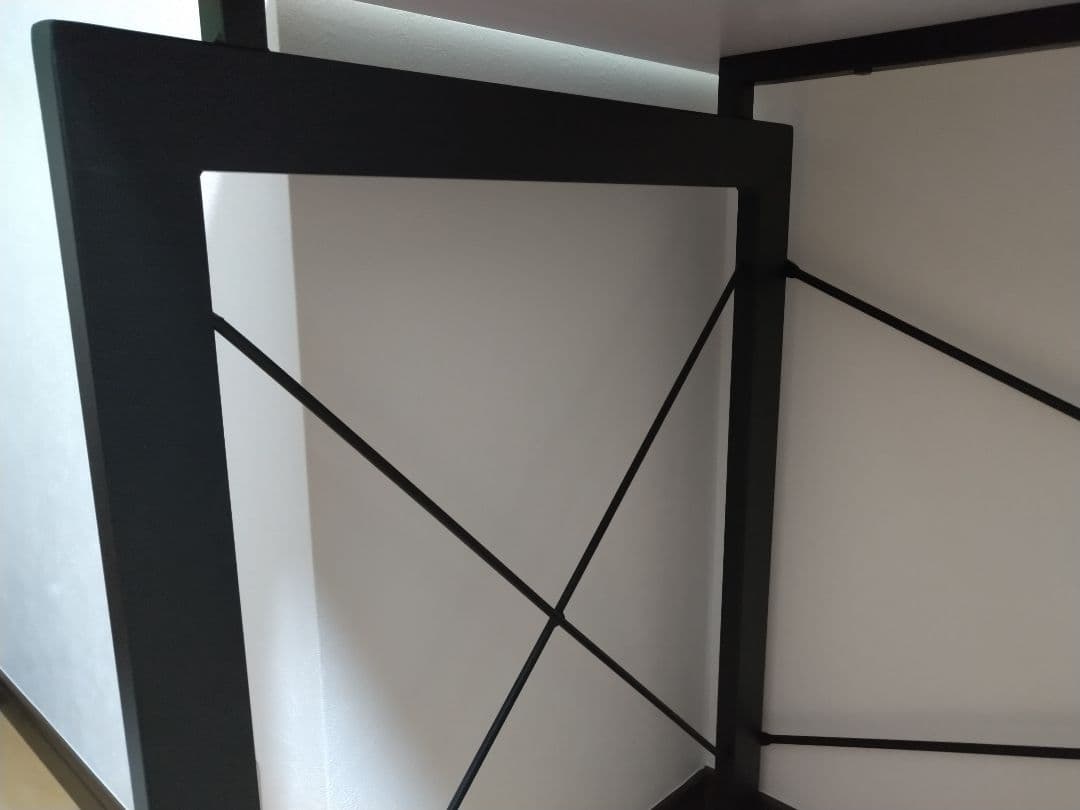 ホワイト木製デスク 背面収納ラック付き