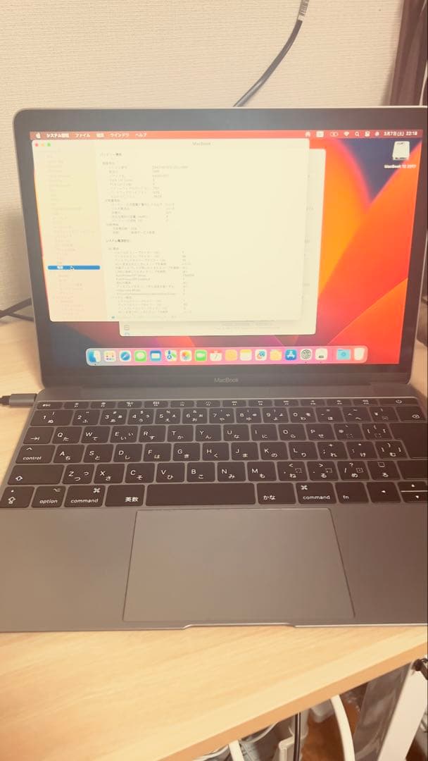 動作化ですがジャンク扱い。MacBook 12インチ 2017 バッテリー✖️