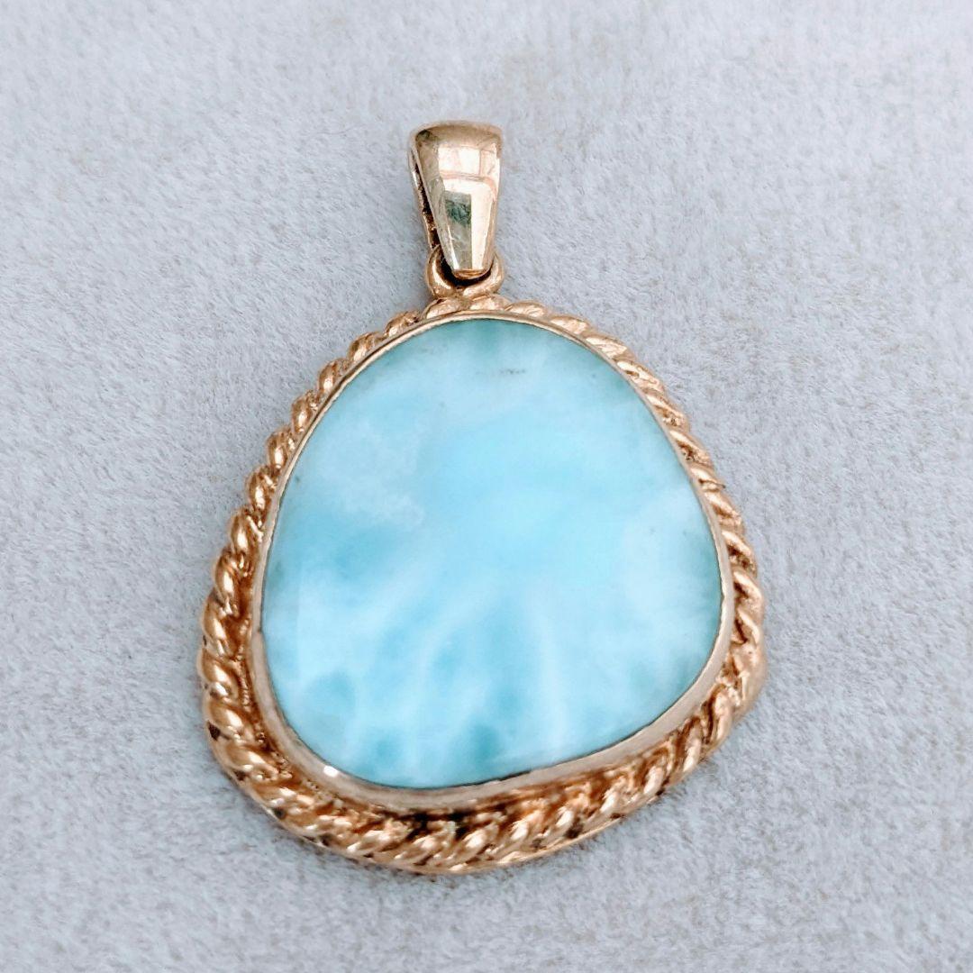 ✱NEW✱ トルコ製 ラリマー 天然石 ペンダントトップ シルバー925