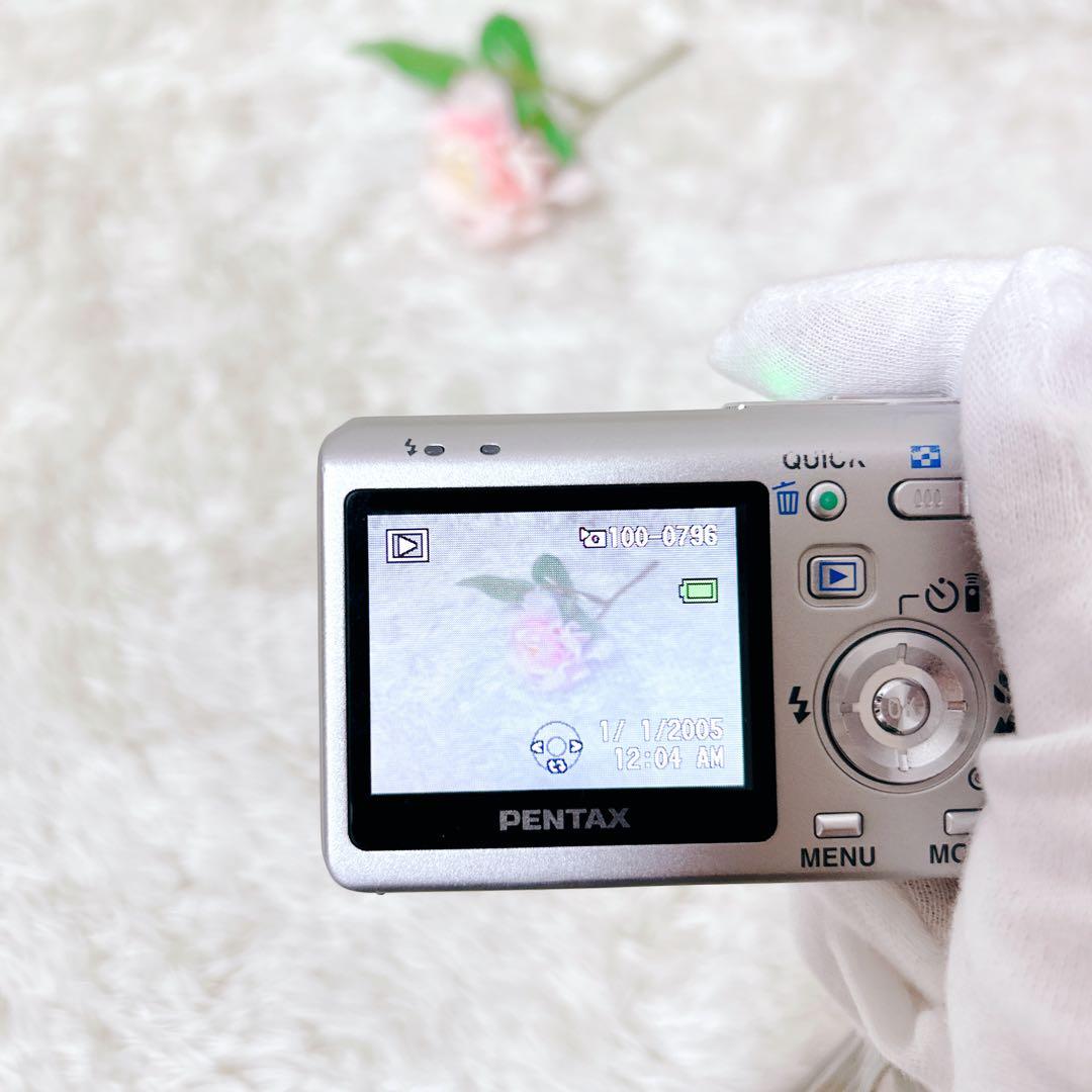 【動作確認済】PENTAX Optio S5n シルバー オールドデジカメ
