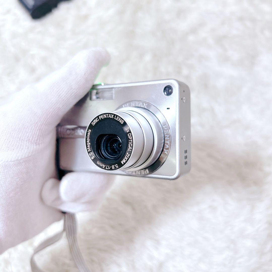 【動作確認済】PENTAX Optio S5n シルバー オールドデジカメ
