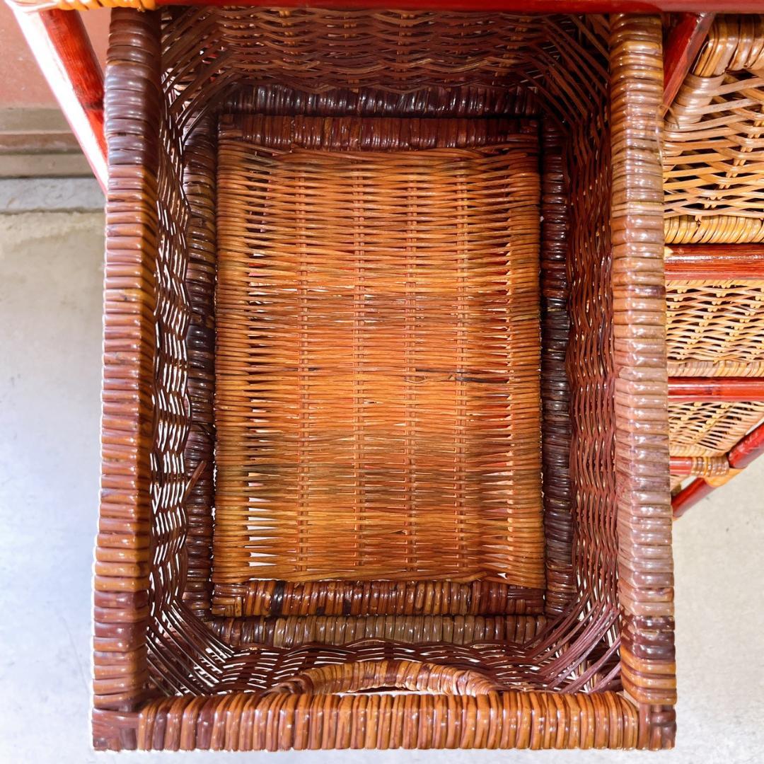 【美品】TEHFANG 德芳 ラタンチェスト 6杯 昭和レトロ 収納家具