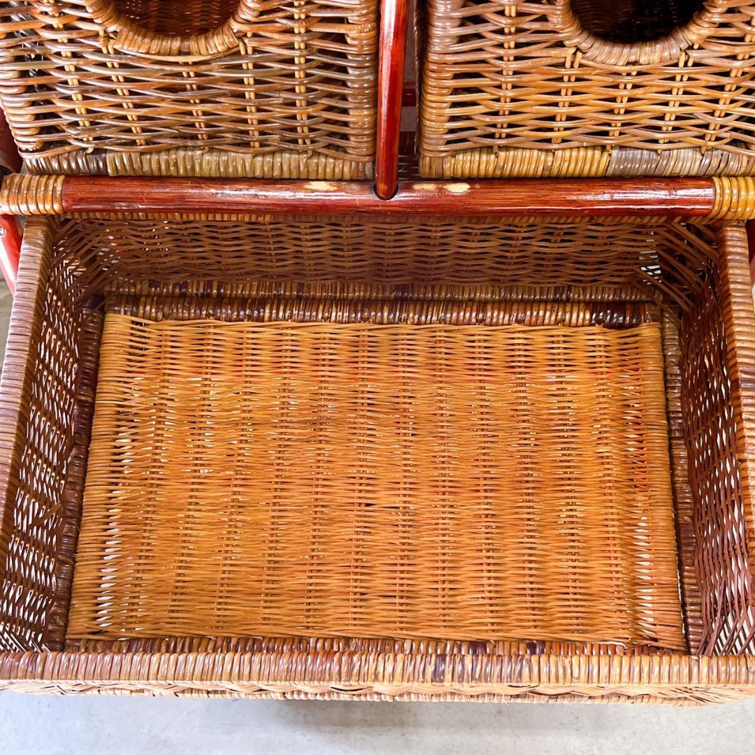 【美品】TEHFANG 德芳 ラタンチェスト 6杯 昭和レトロ 収納家具