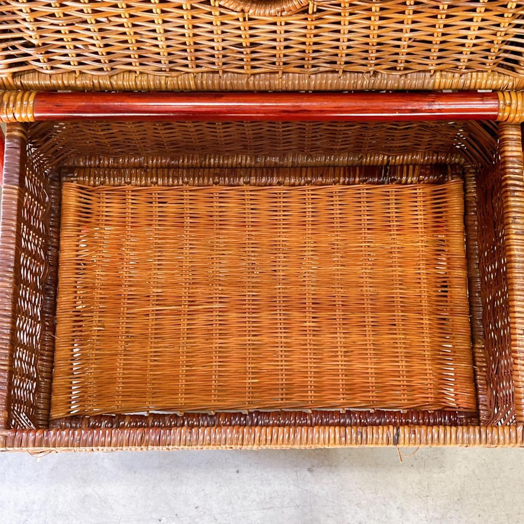 【美品】TEHFANG 德芳 ラタンチェスト 6杯 昭和レトロ 収納家具