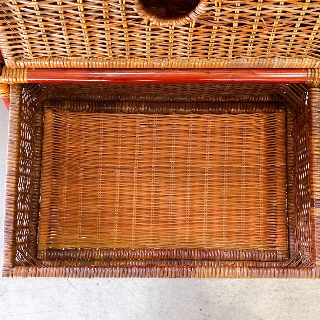 【美品】TEHFANG 德芳 ラタンチェスト 6杯 昭和レトロ 収納家具