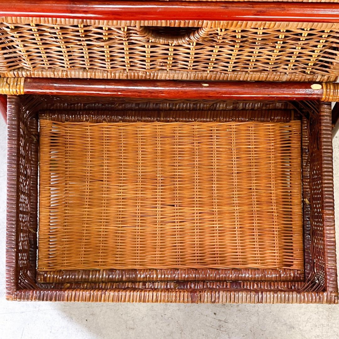 【美品】TEHFANG 德芳 ラタンチェスト 6杯 昭和レトロ 収納家具