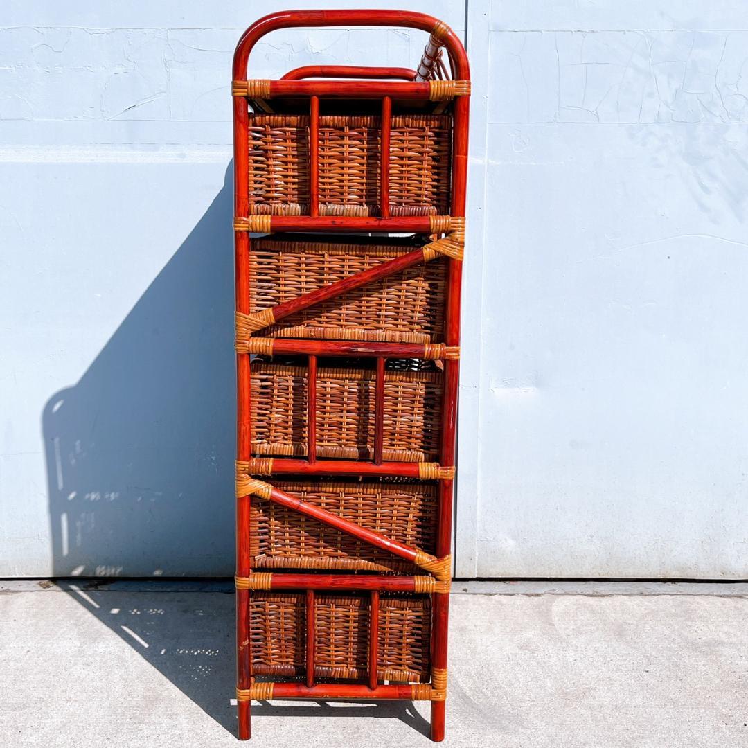 【美品】TEHFANG 德芳 ラタンチェスト 6杯 昭和レトロ 収納家具