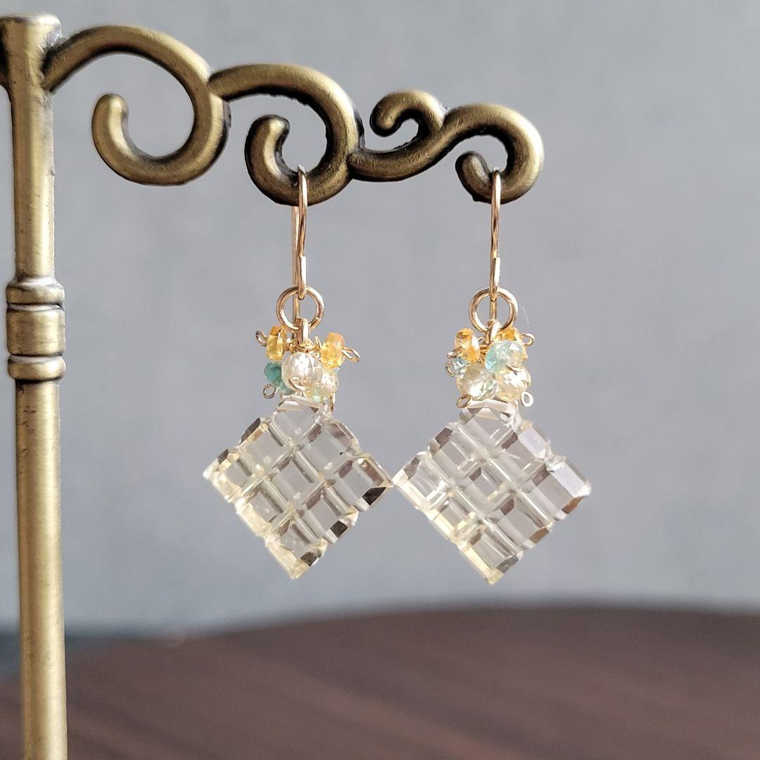 のんたん様 シトリン カービング ピアス