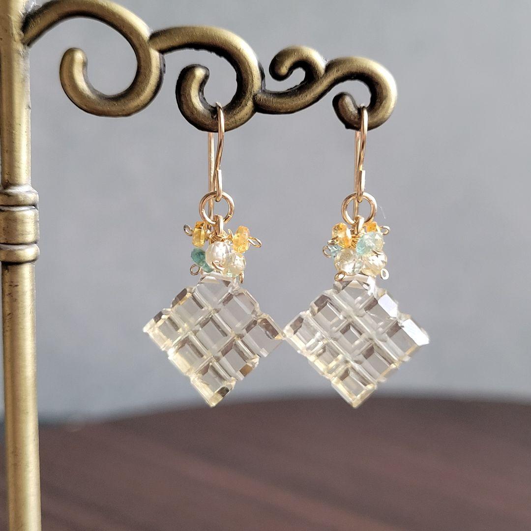 のんたん様 シトリン カービング ピアス