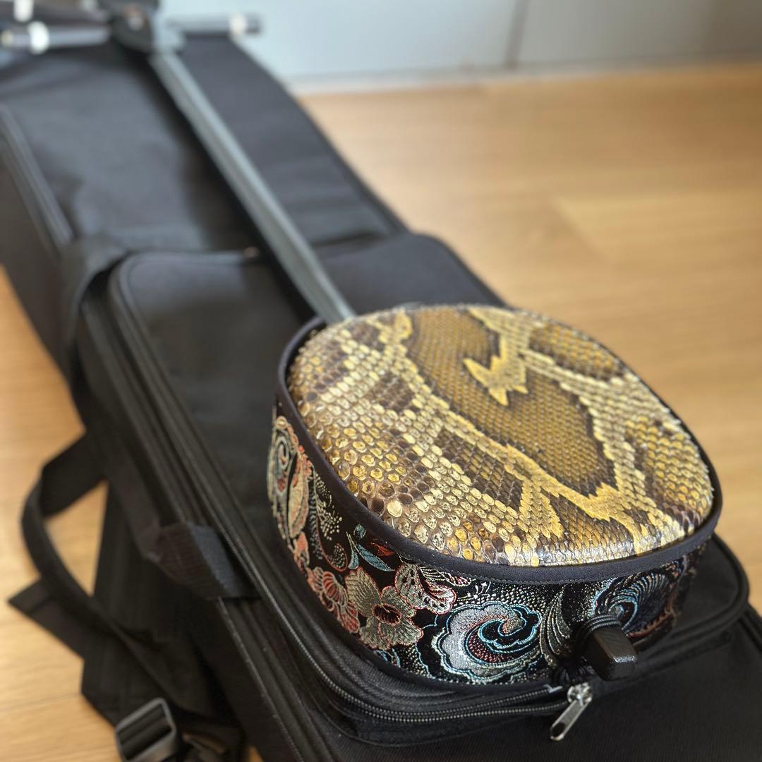 三線　沖縄　本蛇皮強化張り　初心者向けスタンダードセット(DVD付き)