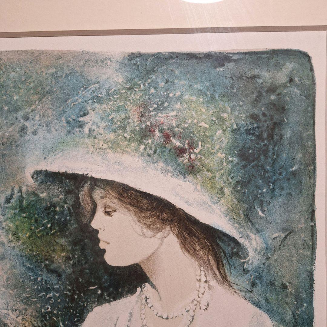 【真作】ベルナール・シャロワ「美しき女性と馬」リトグラフ EA版 額装 署名有