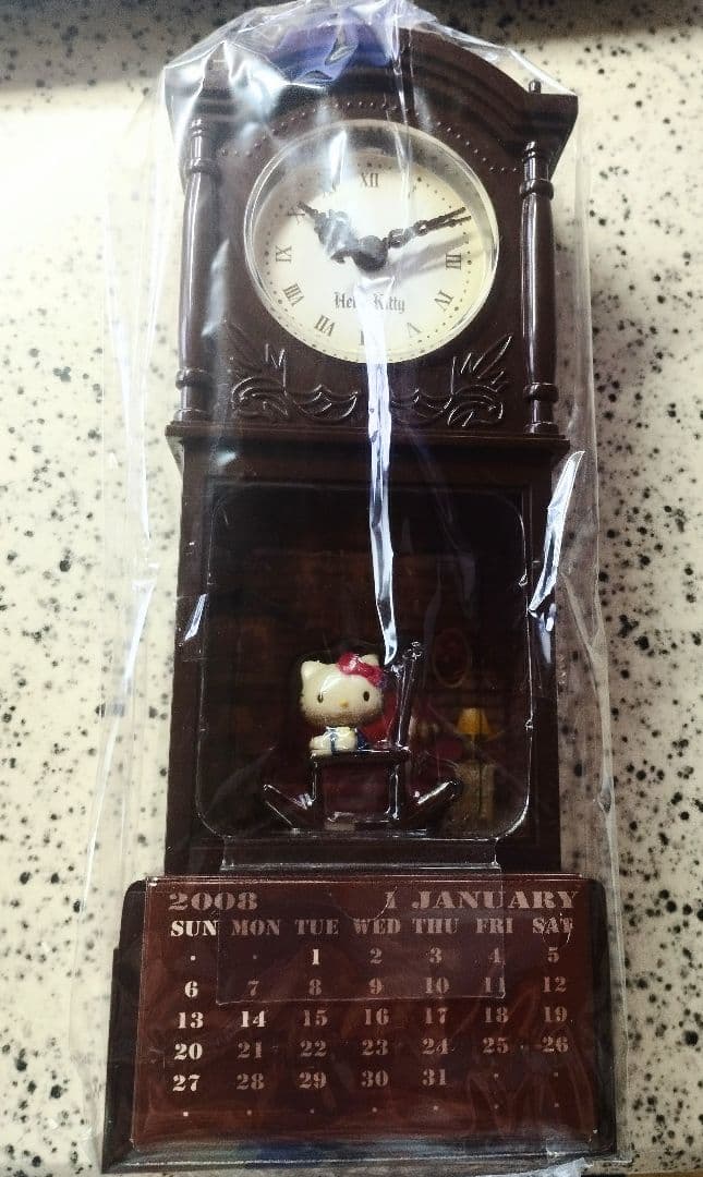 希少　ハローキティ 古時計カレンダー　 サンリオ　2008年
