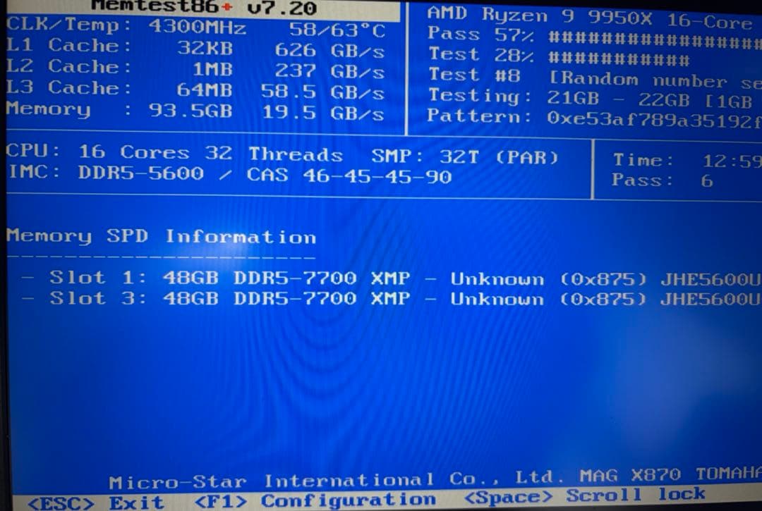 DDR5 48GB 5600MHZ 2枚組 96GB デスクトップパソコン用