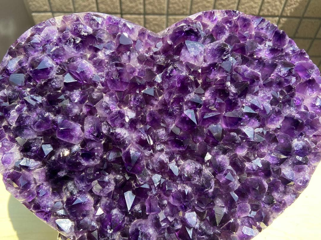 最高品質！ウルグアイ産⭐特大アメジストハートN163