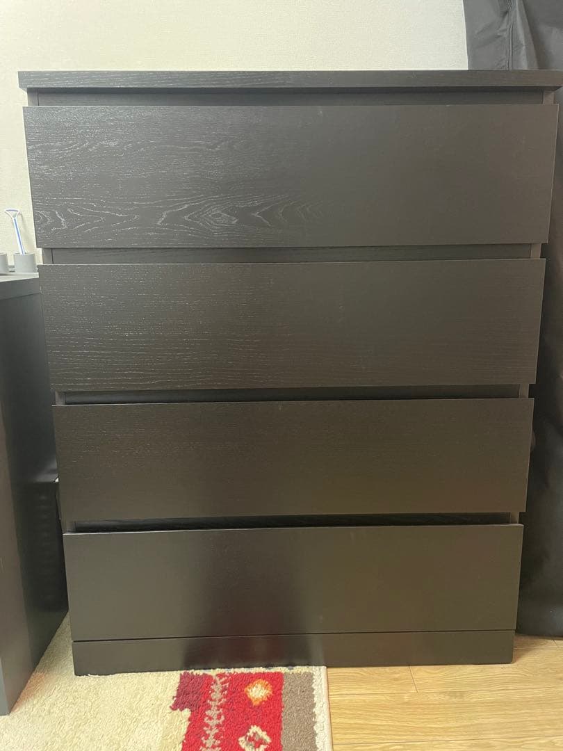 IKEA MALM マルム チェスト ブラック 4段 80cm