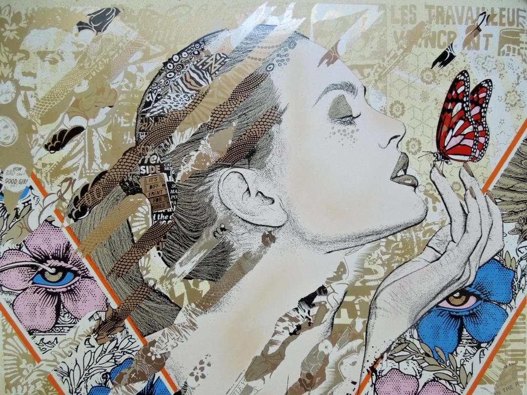 真作　prefab77　直筆サイン　ゴールド　kyne　村上隆　ロッカクアヤコ