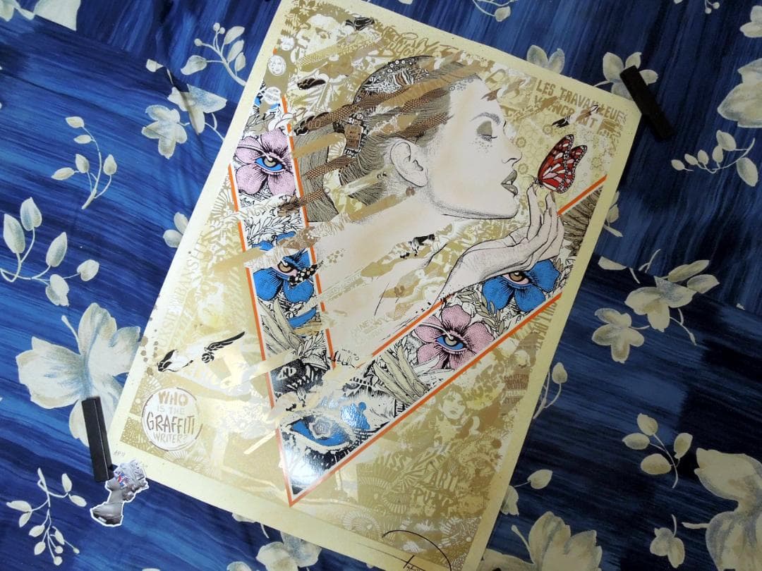 真作　prefab77　直筆サイン　ゴールド　kyne　村上隆　ロッカクアヤコ