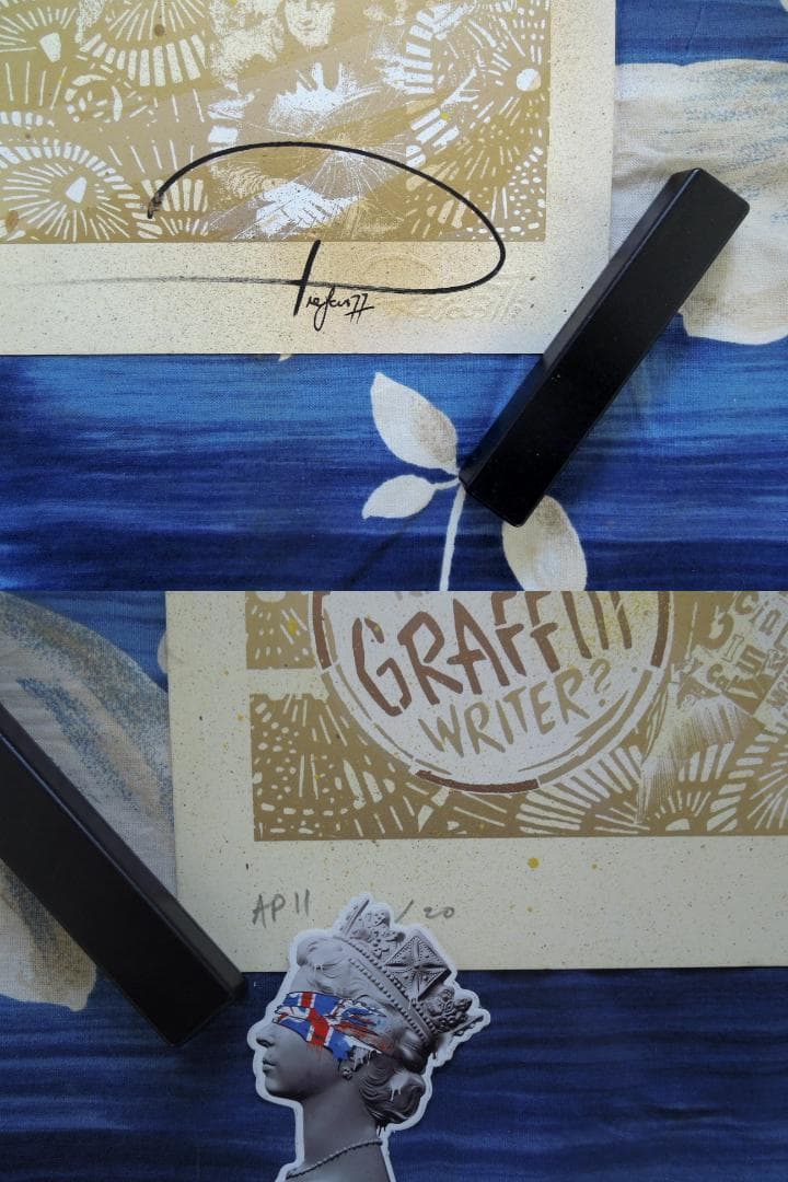 真作　prefab77　直筆サイン　ゴールド　kyne　村上隆　ロッカクアヤコ