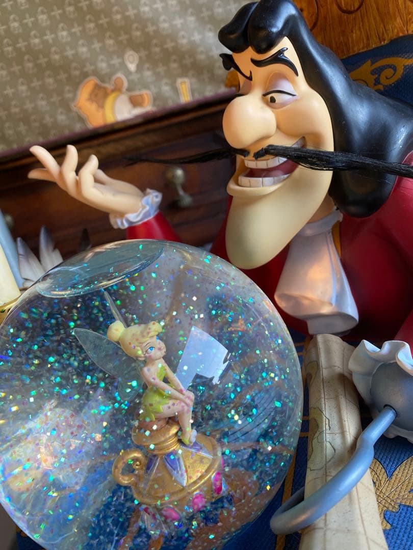 フック船長とティンカーベル　スノーグローブ　オルゴール　ピーターパン ディズニー