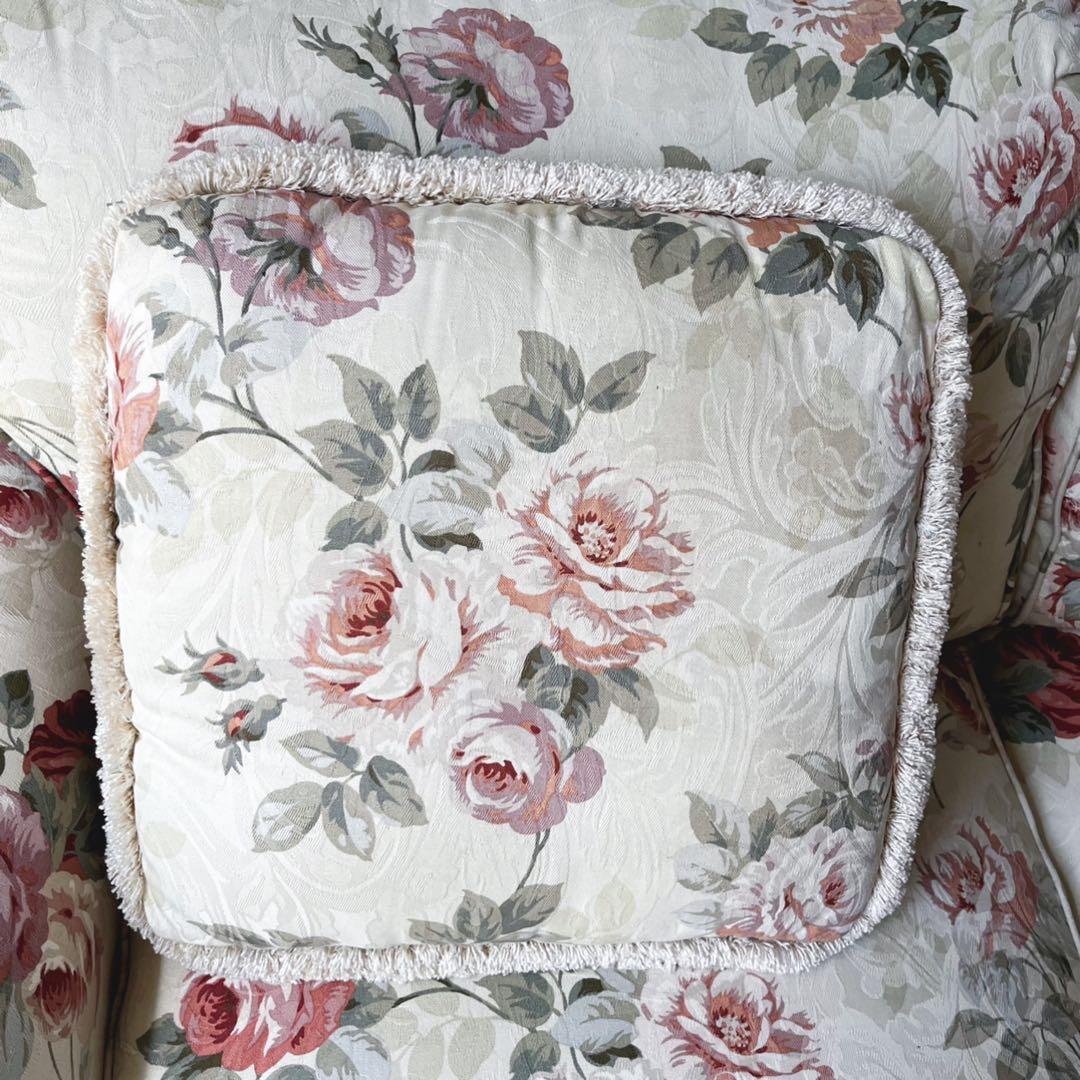 取付無料！イーセンアーレン アメリカ 姫系花柄ファブリックエレガントソファ✨