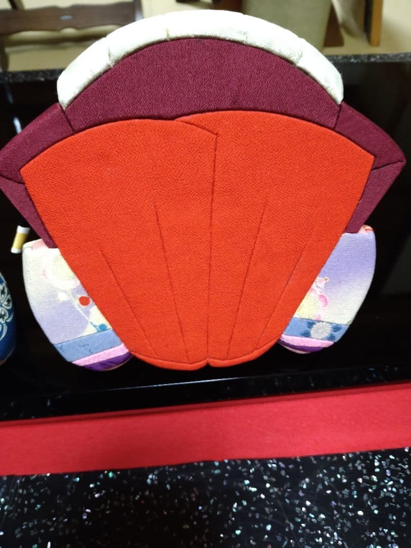 江戸ちりめん　檜扇　親王飾り　木目込み　金屏風