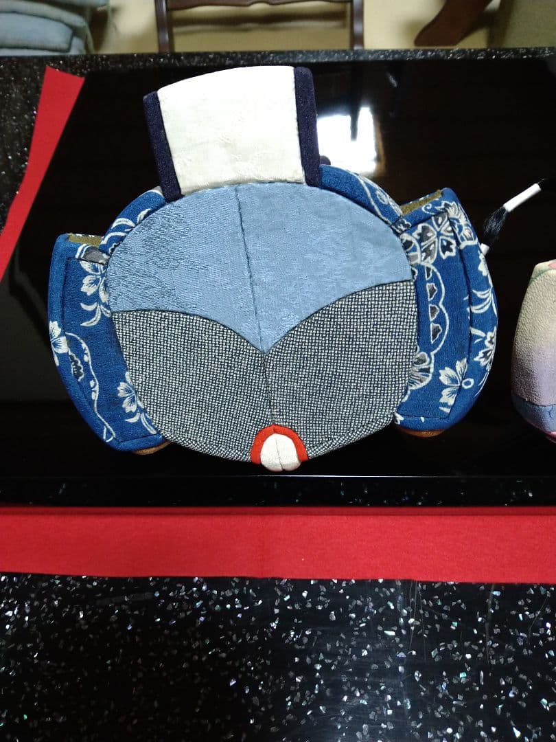 江戸ちりめん　檜扇　親王飾り　木目込み　金屏風