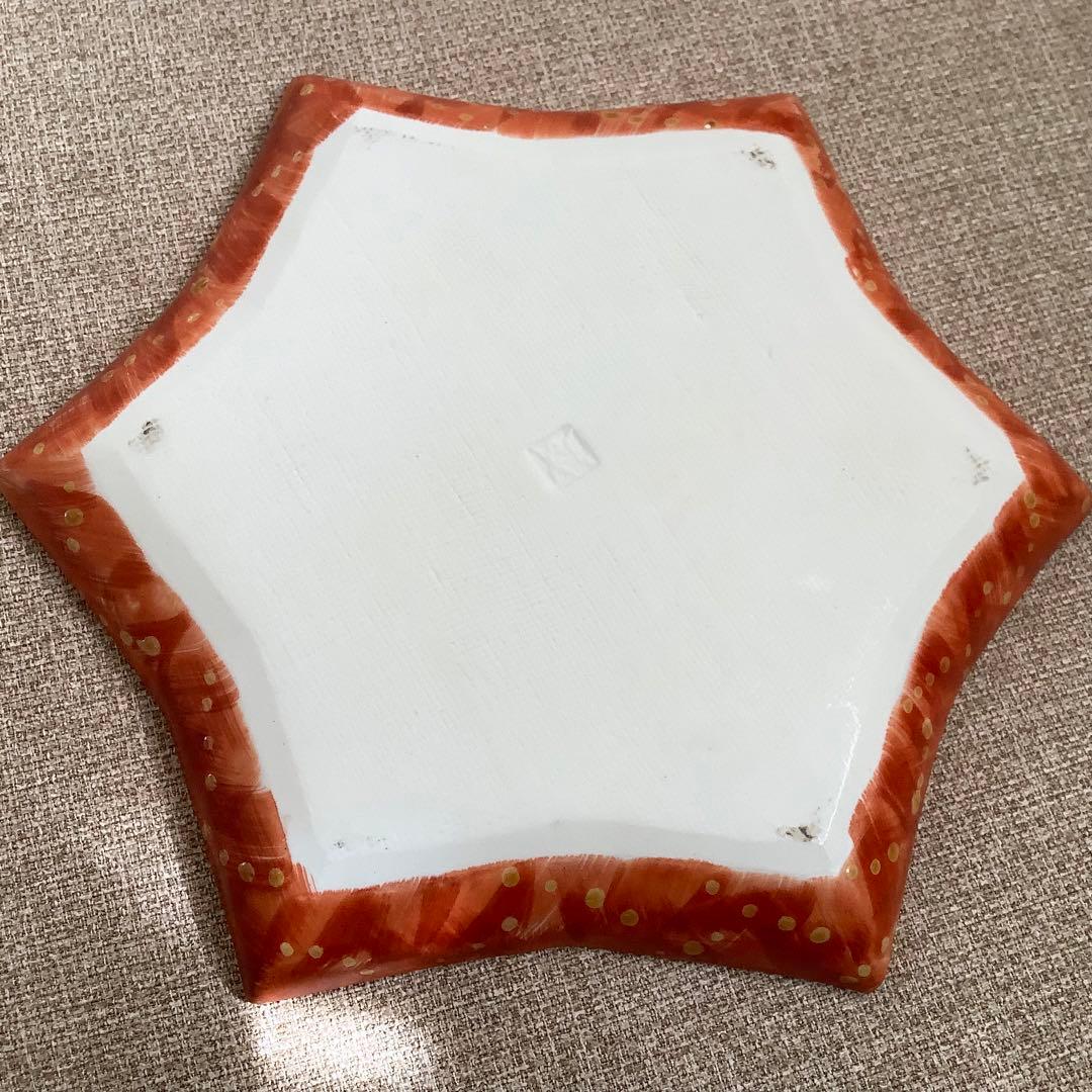 赤絵　金彩　木いちご　六寸皿　新品