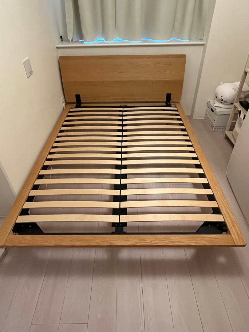 無印良品 ベッドフレーム ダブル ヘッドボード&マットレス付 バラ売り可