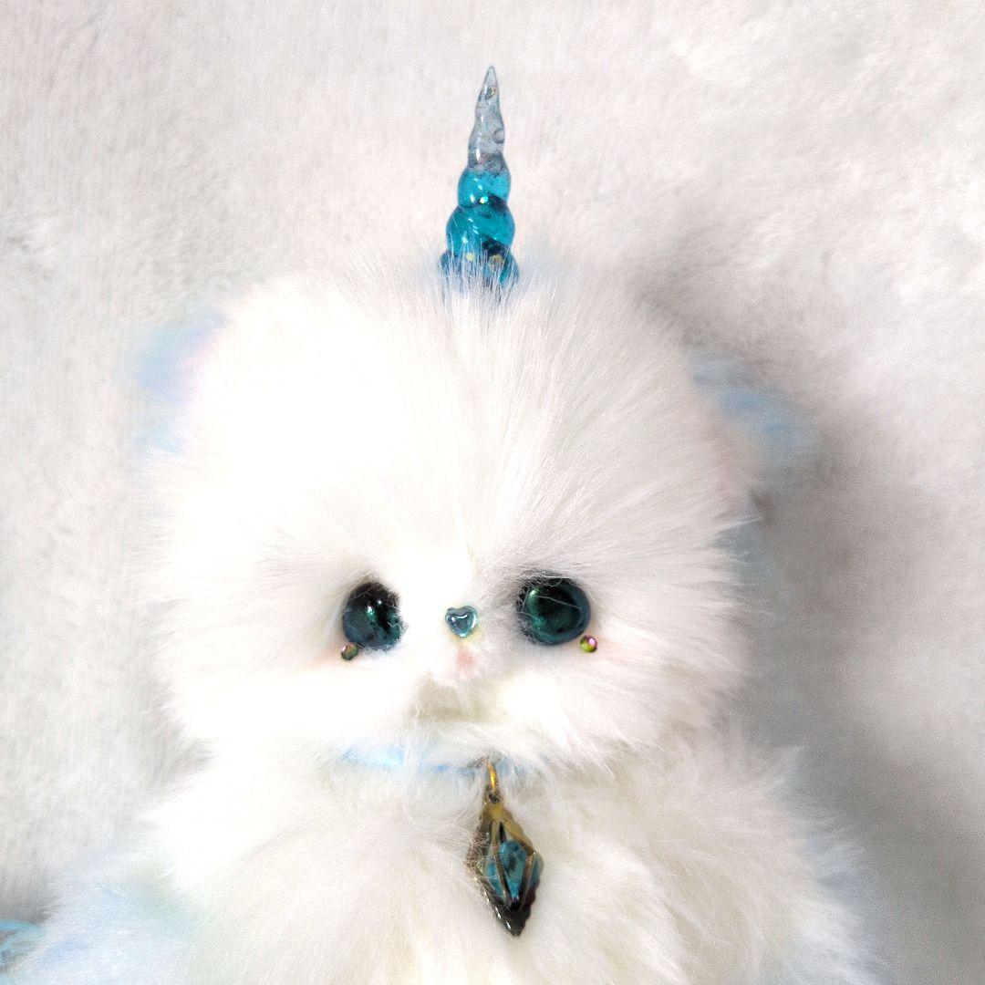 幻獣　ぬいぐるみ　アートドール　天使　ハンドメイド　ブルー　箱付き