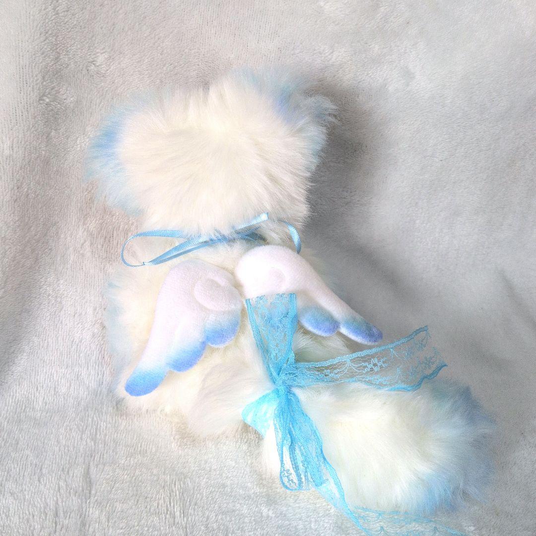 幻獣　ぬいぐるみ　アートドール　天使　ハンドメイド　ブルー　箱付き