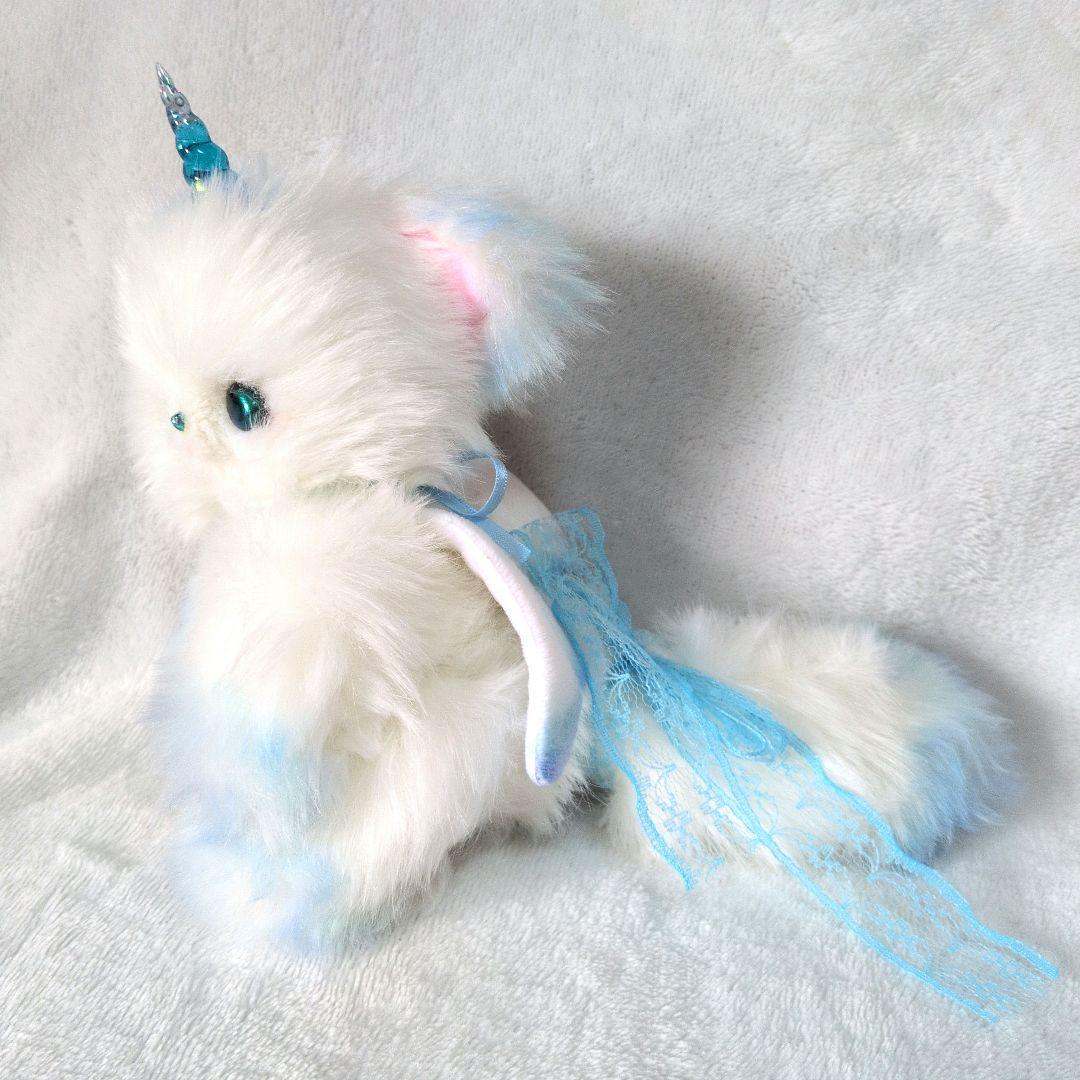 幻獣　ぬいぐるみ　アートドール　天使　ハンドメイド　ブルー　箱付き