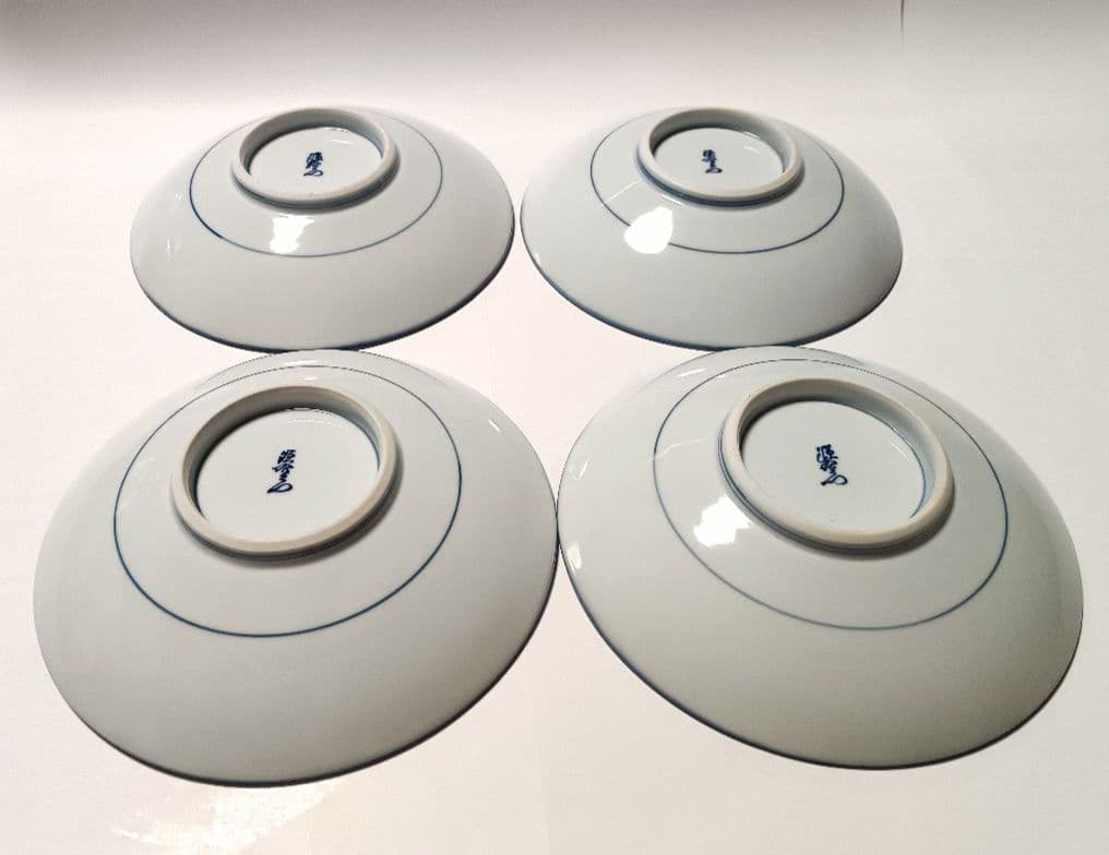 源右衛門窯 染錦桜濃(そめにしきさくらだみ) 銘々皿 4枚組