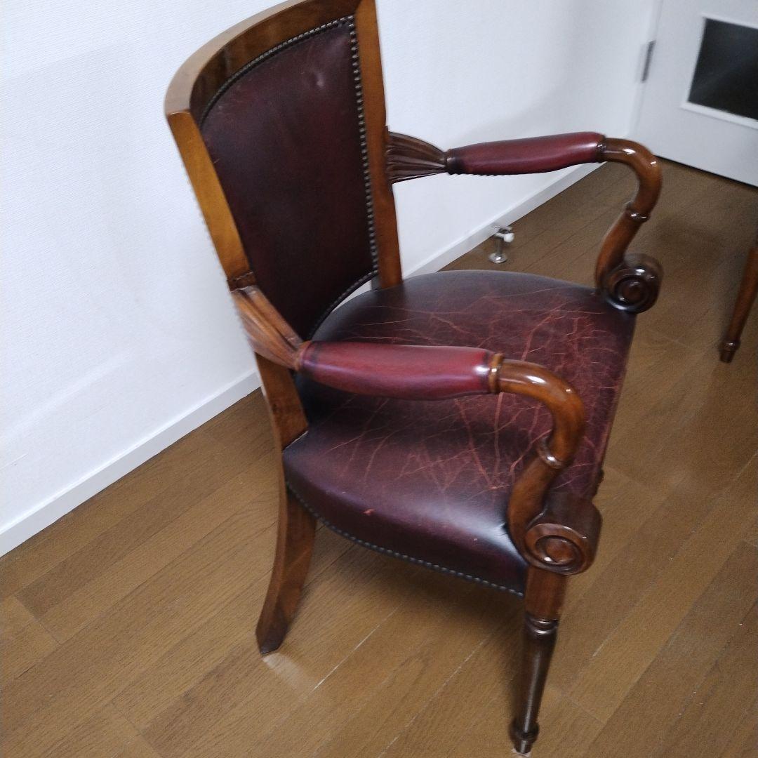 ダークブラウン レザー アームチェア