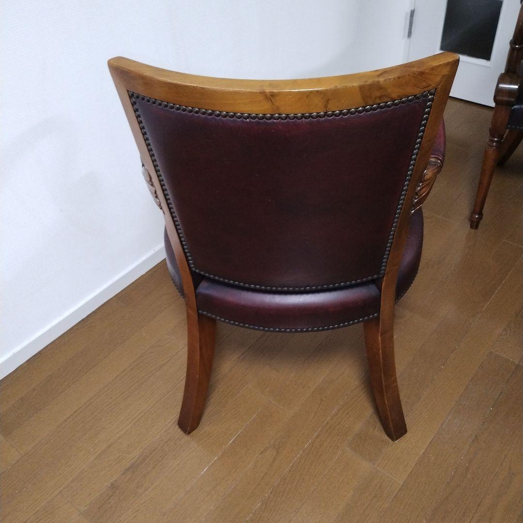 ダークブラウン レザー アームチェア