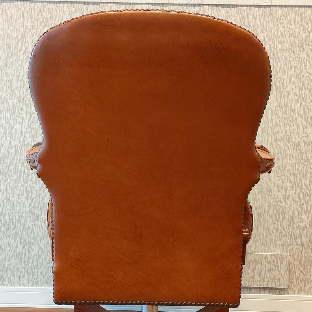 アメリカンヴィンテージ　レザー　デスクチェア　昇降　回転　ビンテージ