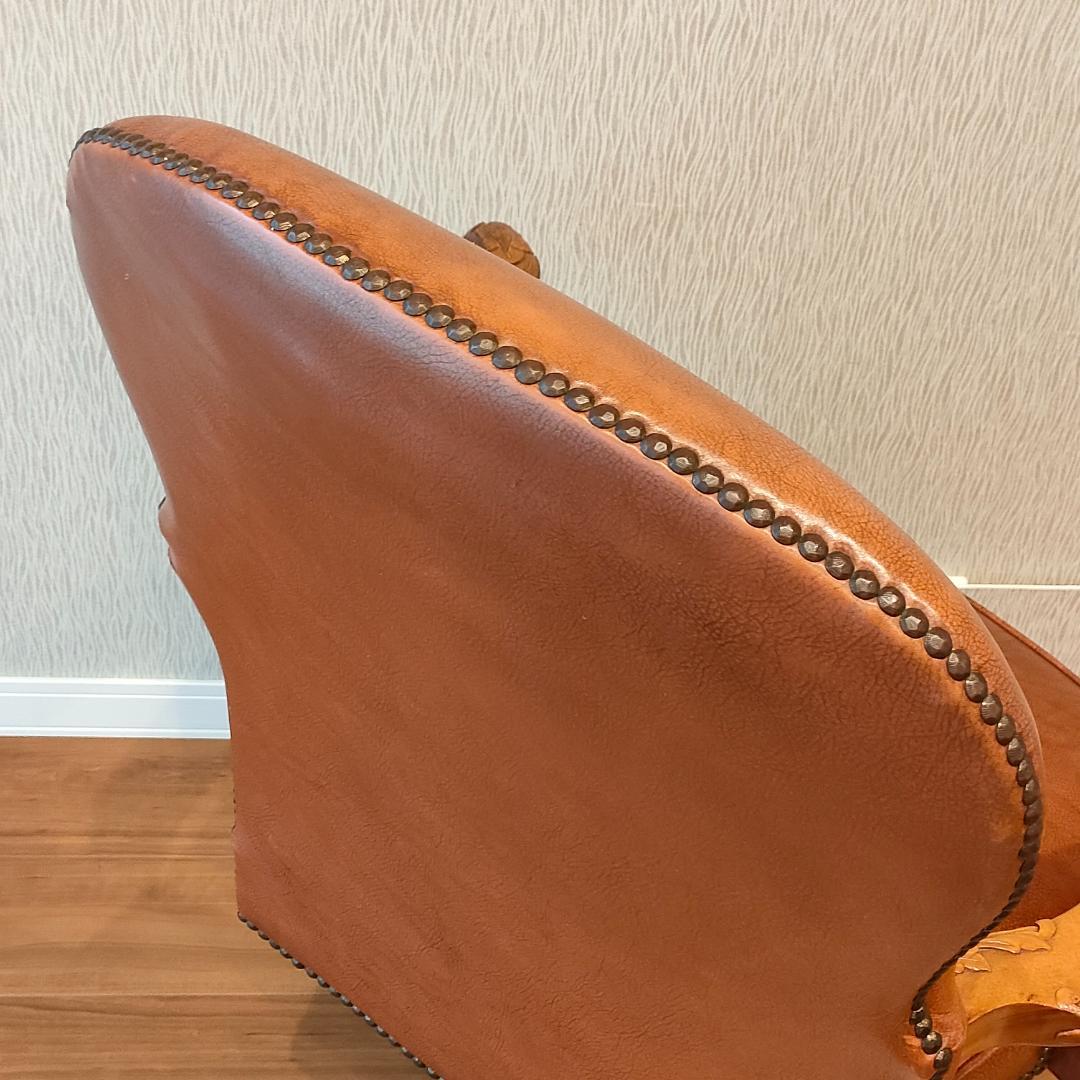 アメリカンヴィンテージ　レザー　デスクチェア　昇降　回転　ビンテージ