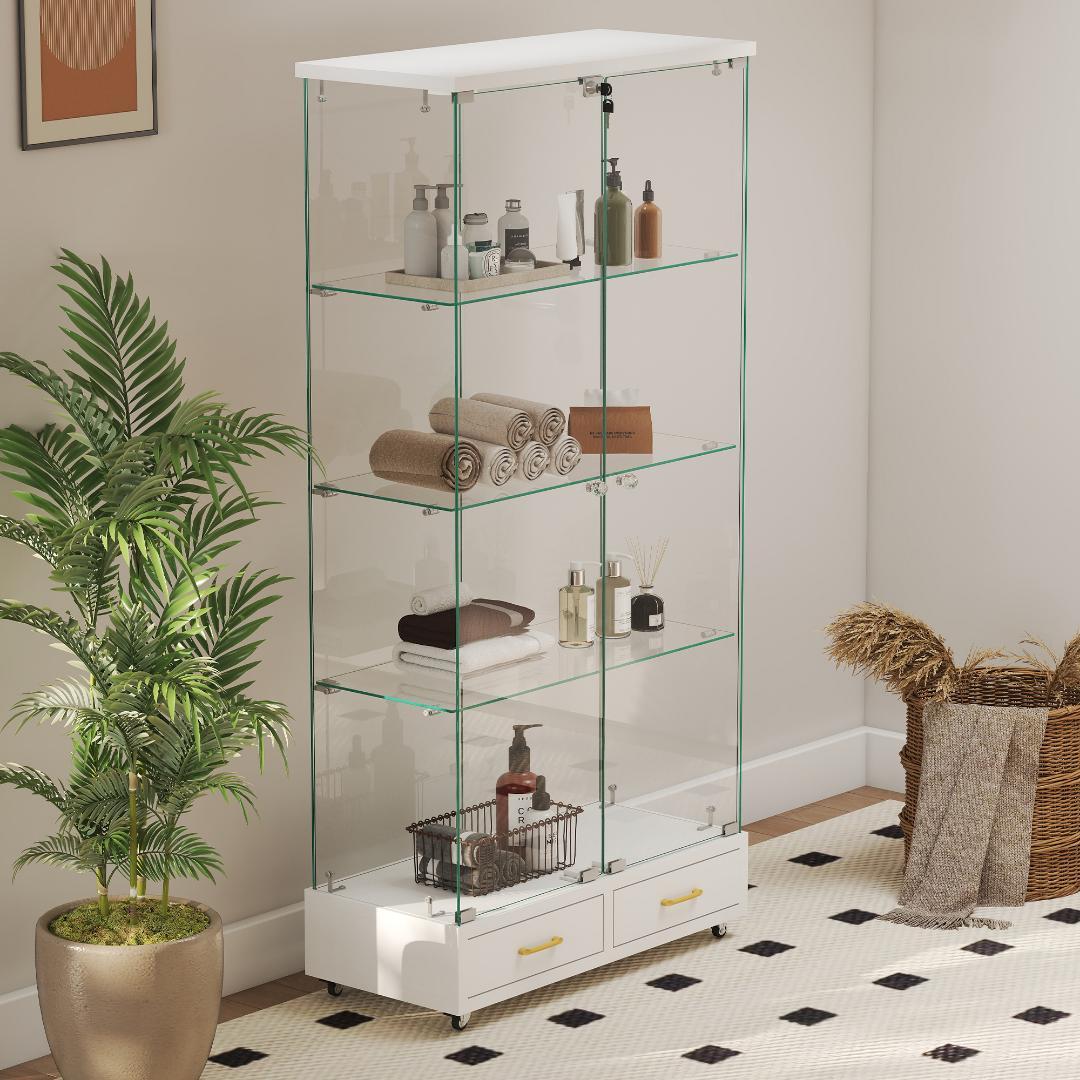 幅81.5×奥行37×高さ167.5cm コレクションケース 両扉タイプ 4段