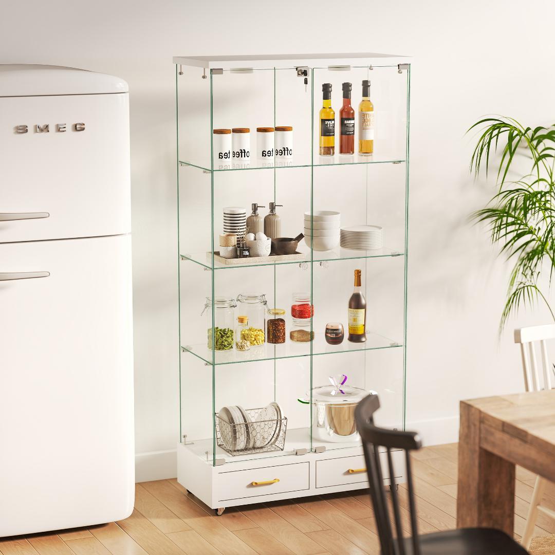 幅81.5×奥行37×高さ167.5cm コレクションケース 両扉タイプ 4段