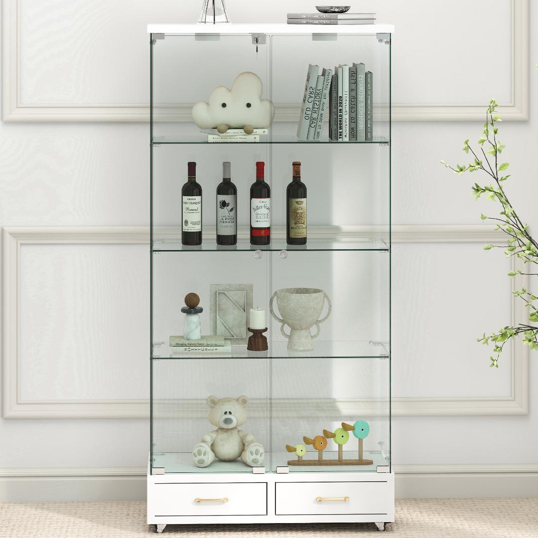 幅81.5×奥行37×高さ167.5cm コレクションケース 両扉タイプ 4段