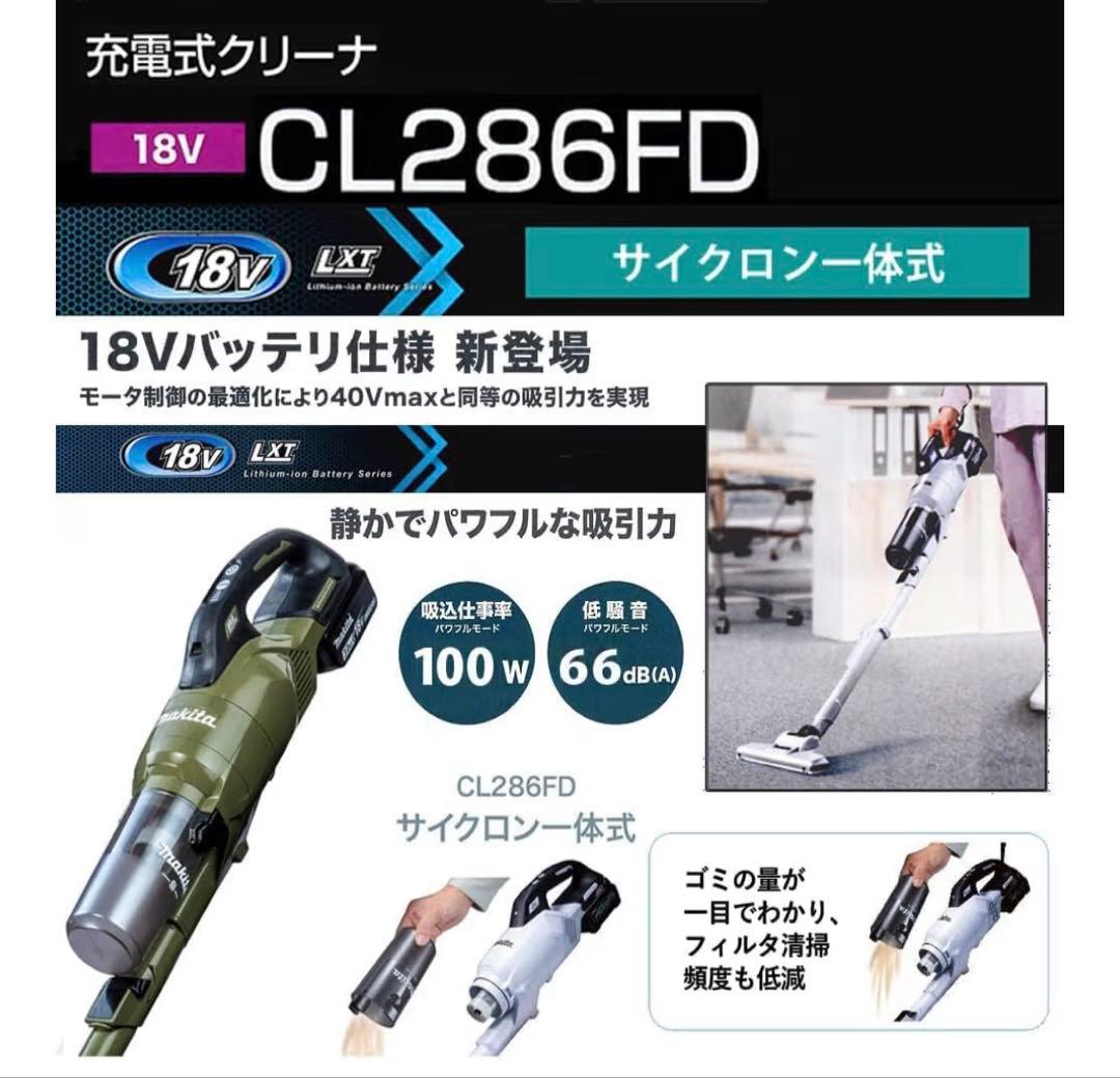 Makita 充電式クリーナー CL286FDZ0 オリーブ本体