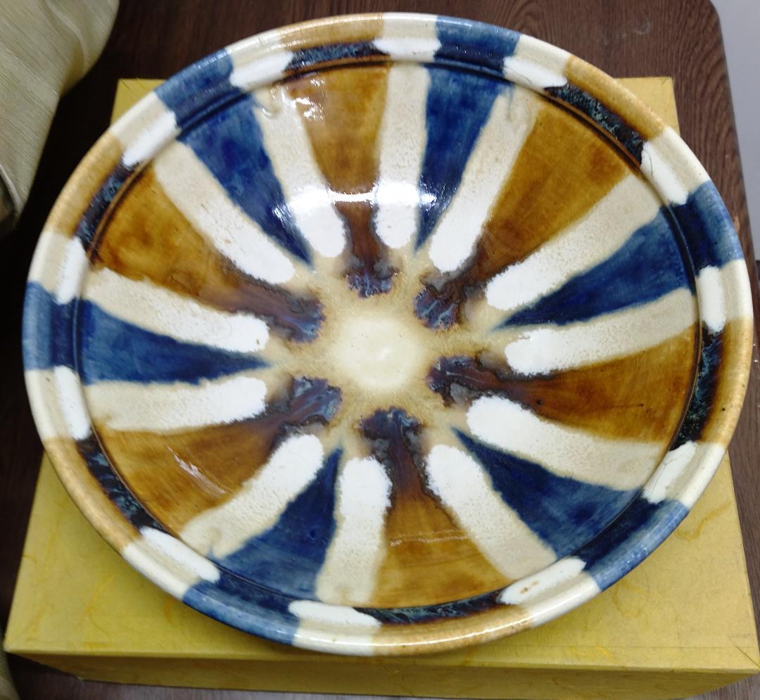 新品未使用 瀬戸本業窯　瀬戸三彩　大皿　水野聡一郎